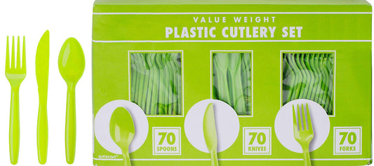 Kiwi Plastic Heavy Weight Assorted Cutlery (200 Count) - Premium Disposable Plastic and Sturdy Cutlery, Perfect for Home Use and All Kinds of Occasions