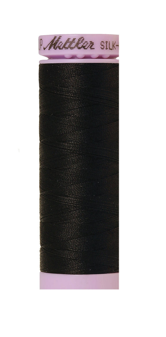 Mettler Silk-Finish 50 Weight Solid Cotton Thread, 164 yd/150m, Black