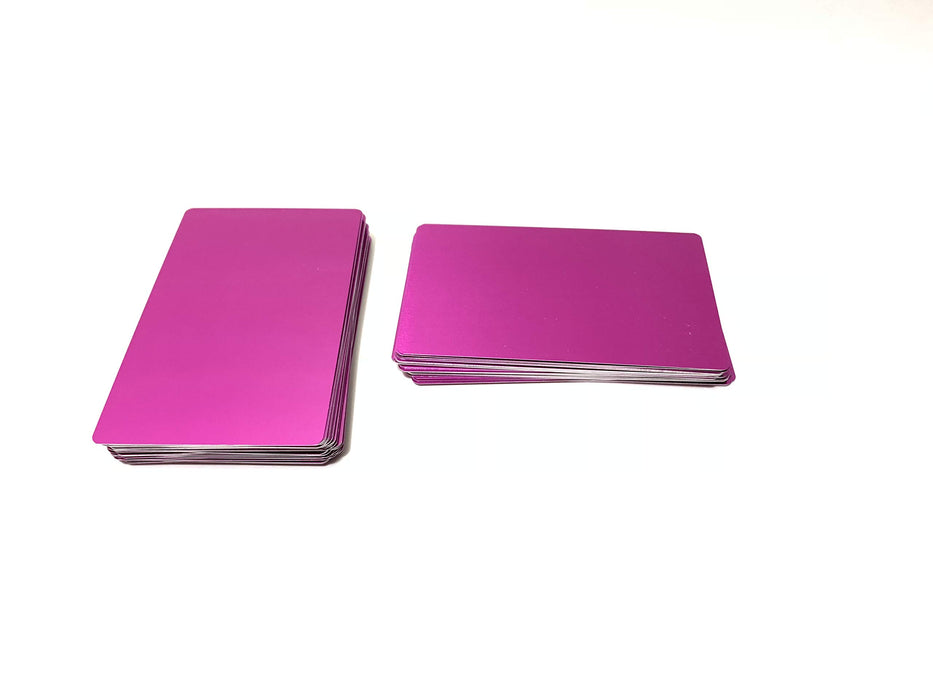 Malayan - 50 PACK Aluminum Business Card Blanks - Laser Engraver and CNC Engraving Color Options Available (Pink)