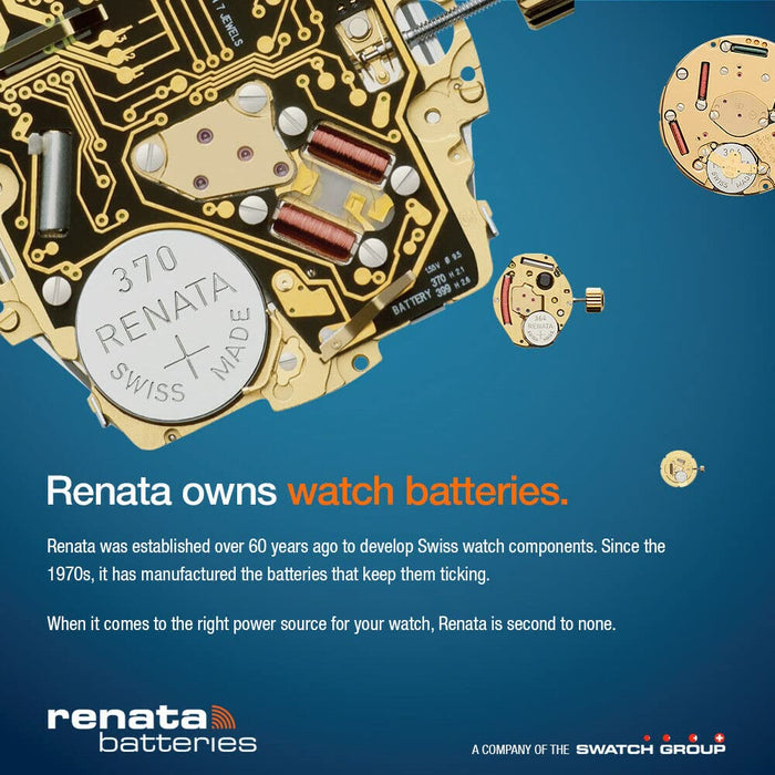Renata 397 SR726SW Batteries - 1.55V Silver Oxide 397 Watch Battery (100 Count)