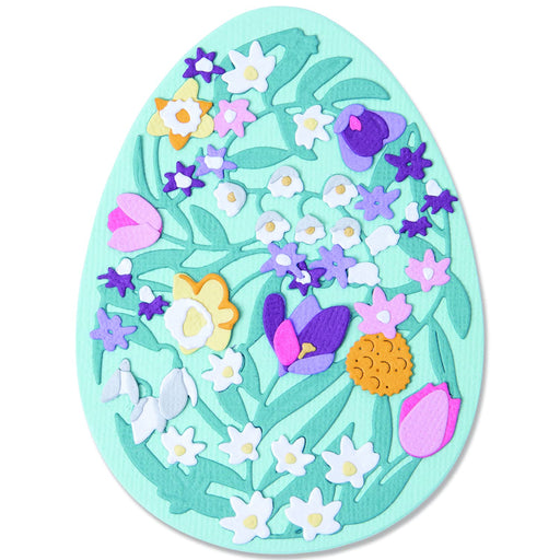 Sizzix Thinlits Die Set 15PK Intricate Floral Easter Egg by Jenna Rushforth, 665818, Multicolor