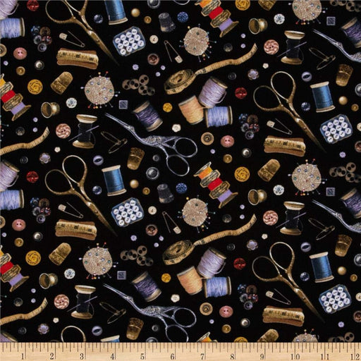 Stitch In Time Notions Black, Fabric by the Yard