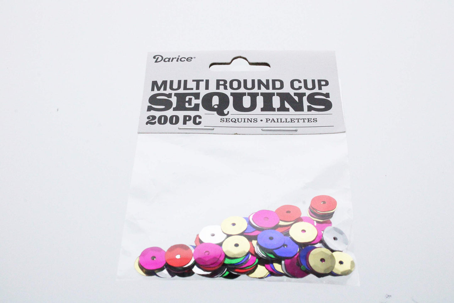 BULK CRAFT SEQUINS 8mm cup ~ Asstd MULTI MIXED Colors ~ 2400 pieces (12 packs, 200 per pack)