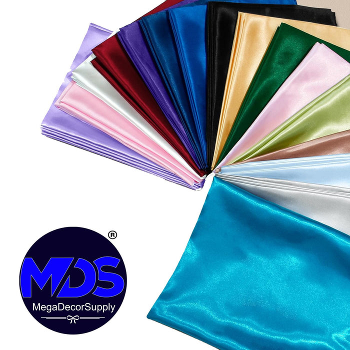 MDS Pack of 10 Charmeuse Bridal Solid Satin Fabric by The Yard for Wedding Dress Fashion DIY Crafts Costumes Decorations Apparel Crafts Drapery Silky & Shiny Satin 44" Wide Rolll- Light Silver