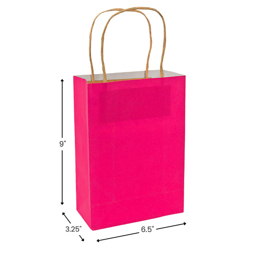 Medium Hot Pink Craft Bags/Gift Wrap/Party Supplies/Goody Bags/Crafts, One Dozen