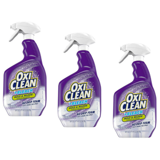 OxiClean plus Bleach, No Drip Foam, Mold & Mildew Bathroom Stain Remover 30 oz. Pack of 3