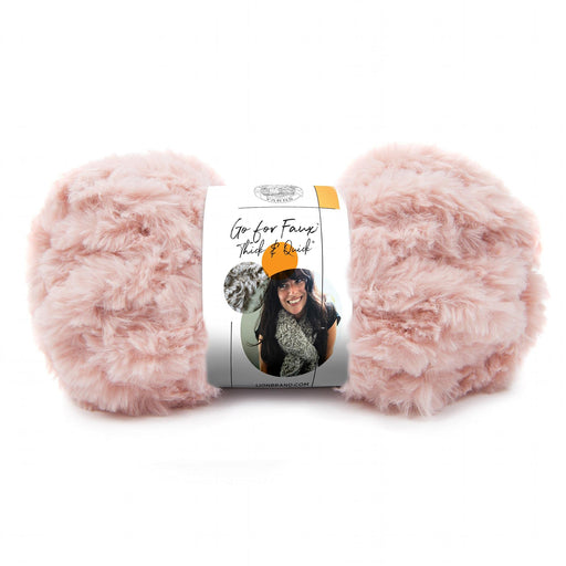 Lion Brand Yarn (1 Skein) Go for Faux Thick & Quick Bulky Yarn, Pink Poodle, 72 Foot (Pack of 1)