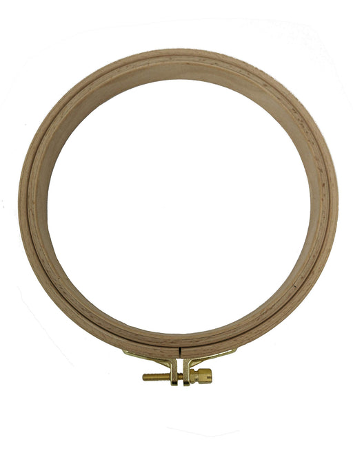 Nurge Premium Quality 24 mm Wood Embroidery Hoop, Cross Stitch Hoop with Gold Plated Adjustable Brass Screw (No:3)