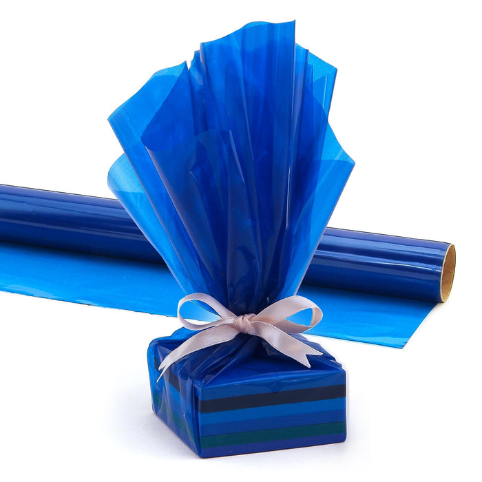 Hygloss Products, Inc Roll Cellophane Wrap for Crafts, Gifts, and Baskets 20 Inch, 20-inches x 5-feet, Blue