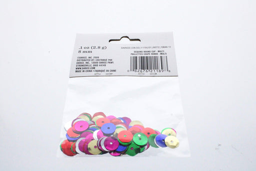 BULK CRAFT SEQUINS 8mm cup ~ Asstd MULTI MIXED Colors ~ 2400 pieces (12 packs, 200 per pack)