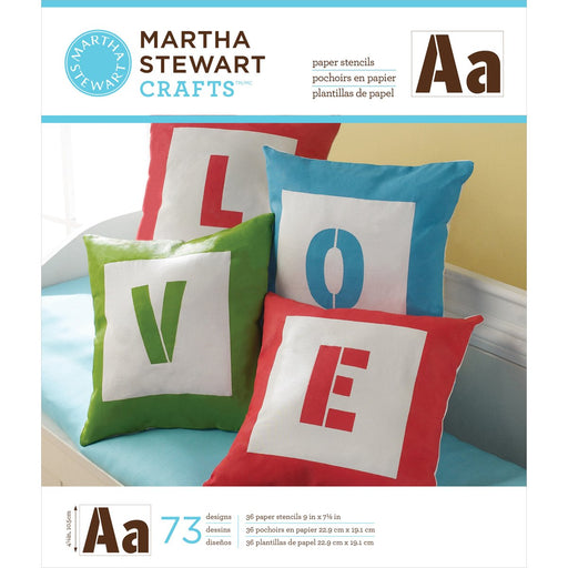 Martha Stewart Large Paper Stencils 36/Pkg-Sans Serif Alphabet 9"X7.5" 73 Designs