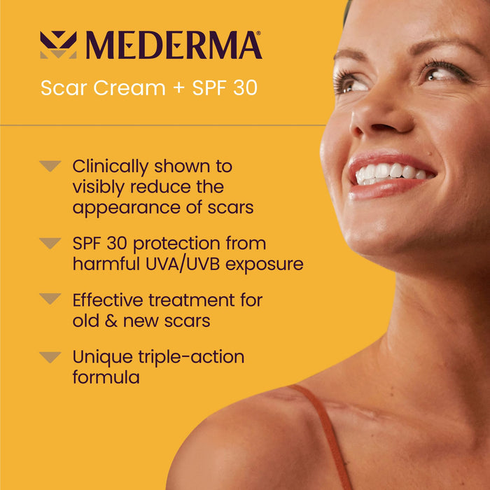 Mederma Scar Cream Plus SPF 30, Sunscreen, Protects from Sun Damage, Reduces the Appearance of Scars, 40 Grams, (2 x 20g)