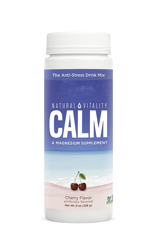 Natural Vitality Calm, Magnesium Citrate Supplement, Anti-Stress Drink Mix Powder, Cherry - 8 Ounce (Packagaing May Vary)
