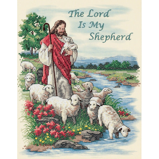 Dimensions 'Lord is My Shepard' Stamped Cross Stitch Kit, 11'' W x 14'' H,Ivory
