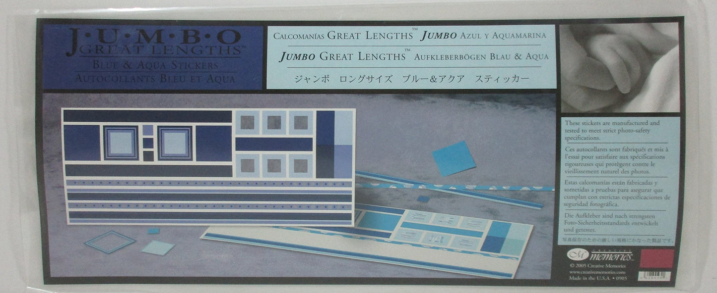 Jumbo Great Lengths Stickers: BLUE & AQUA