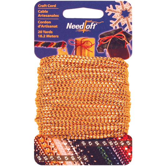 Needloft Novelty Craft Cord, 20-Yard, Metallic Gold