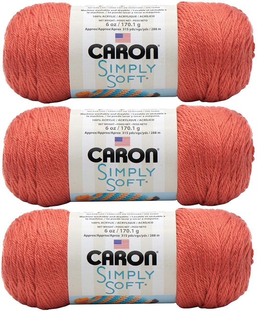 Caron Bulk Buy Simply Soft Yarn Solids (3-Pack) Persimmon H97003-9754