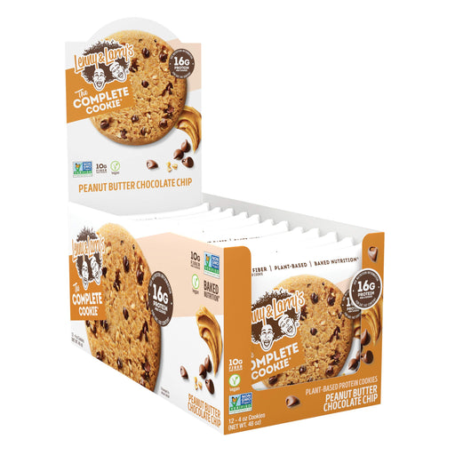 Lenny & Larry's The Complete Cookie, Peanut Butter Chocolate Chip, Soft Baked, 16g Plant Protein, Vegan, Non-GMO, 4 Ounce Cookie (Pack of 12)