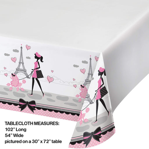 Creative Converting 725584 Paris Theme Plastic Tablecloth