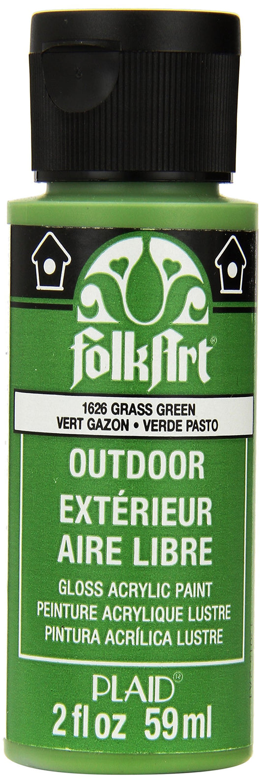 FolkArt Outdoor Acrylic Paint in Assorted Colors (2 Ounce), 1626 Grass Green