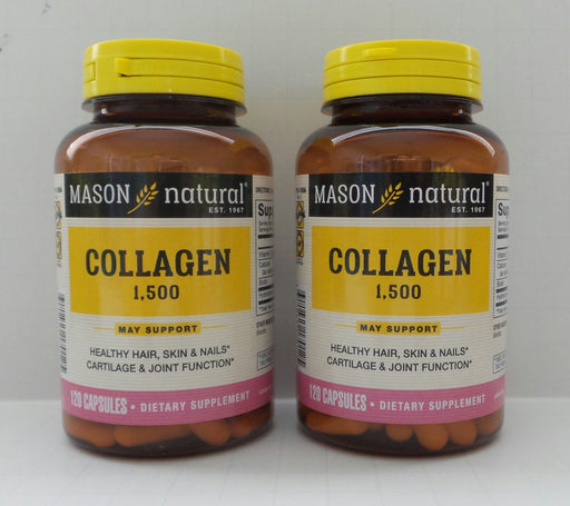 Mason Vitamins, Collagen, Plus Biotin & Vitamin C, 1500, 120 Capsules(pack of 2) by Mason Natural