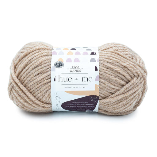 Lion Brand Hue + Me Yarn for Knitting, Crocheting, and Crafting, Bulky and Thick, Soft Acrylic and Wool Yarn, Desert (1-Pack)