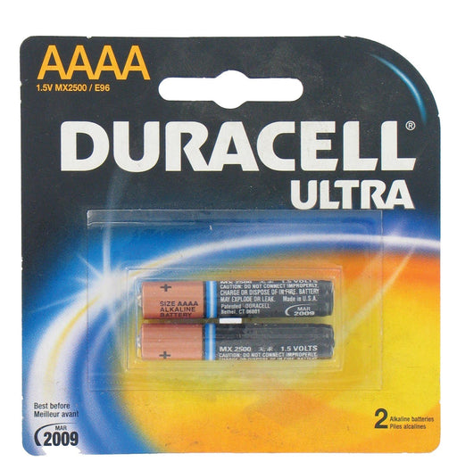 Duracell MX2500B2PK Ultra Racell Photo Alkaline-Manganese Dioxide Battery Pack, AAAA Size, 1.5V (Case of 6 Cards, 2 Unit per Card)