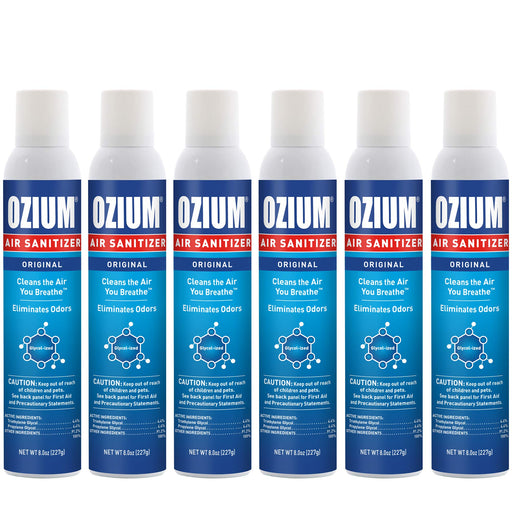 Ozium 805539-6 8 Oz. Air Sanitizer & Odor Eliminator for Homes, Cars, Offices and More - Original Scent, 6 Pack,Blue