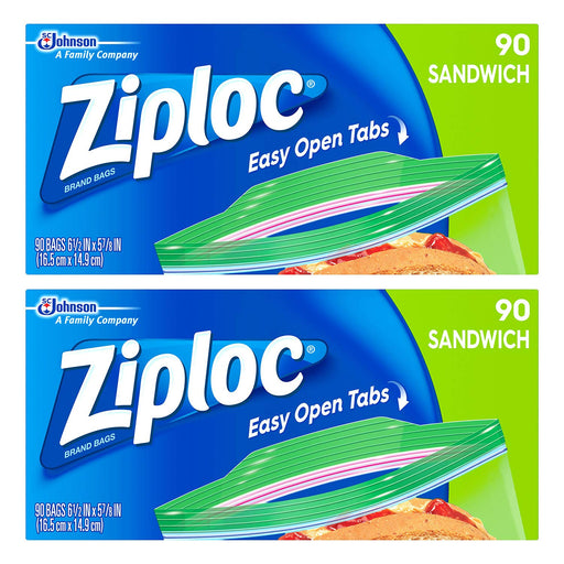 Ziploc Sandwich Bags, 90 ct - 2 Pack