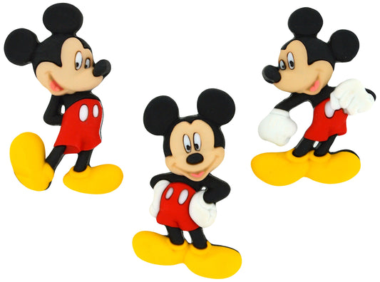 Disney Mickey Mouse Buttons - Disney Buttons Embellishments for Sewing, Crafting, Quilting, Scrapbooking - Mickey Mouse 3 Poses - Dress It Up Buttons