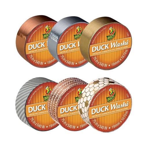 Silver Stripe - Duck Washi Crafting Tape 0.75 in. X 15 yd.