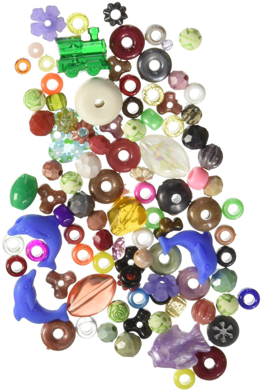 Cousin Mixed Plastic Beads 10lb, Assorted Shapes & Sizes