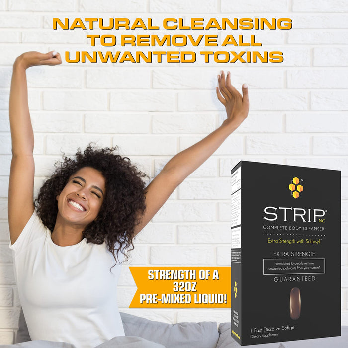 Wellgenix Strip NC Complete Body Cleanser, Premium Body Cleanse, Herbal Detox Cleanse to Flush Your System, One Hour Toxin Removal, 1 Fast Acting Softgel