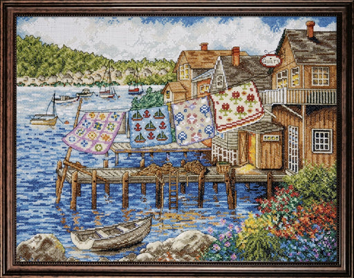 Design Works Crafts Tobin 4272 Dockside Quilts Counted Cross Stitch Kit-12"X16" 14 Count, White
