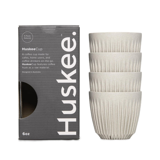 Huskee 4 Pack of 6oz Coffe Cups, Grey, 4 Count (Pack of 1) (HC06N04-E)