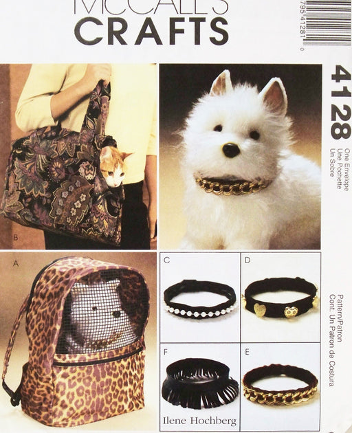 OOP McCall's Crafts Pattern 4128. Pet/dog/cat Carriers & Collars. Adorable!