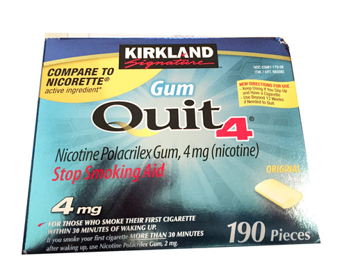 Kirkland signature Gum Quit 4 Stop Smoking Aid 190 pieces