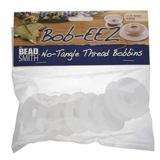 The Beadsmith No-Tangle Thread Bobbins, String Organizer, Ideal for Kumihimo or Cord Management (1 7/8 Inches, Set of 8)