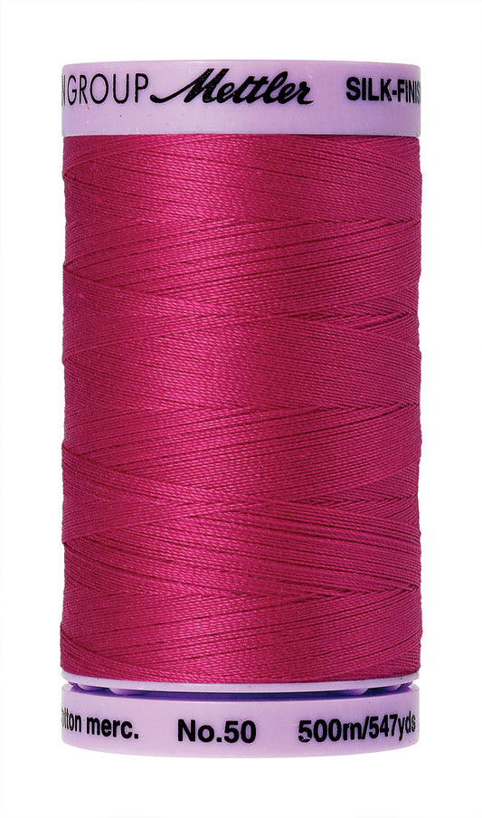 Mettler Silk-Finish Solid Cotton Thread, 547 yd/500m, Fuchsia