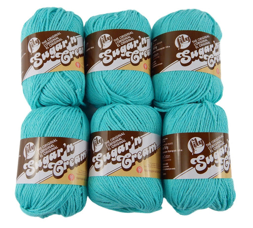 Bulk Buy: Lily Sugar'n Cream Yarn 100% Cotton Solids and Ombres (6-Pack) Medium #4 Worsted (Seabreeze Solid)