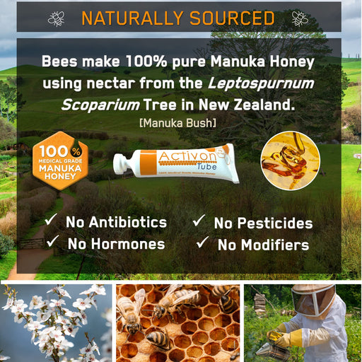 Activon Medical Grade 100% Manuka Honey Gel Tube Natural Healing of Wounds 3 Pack