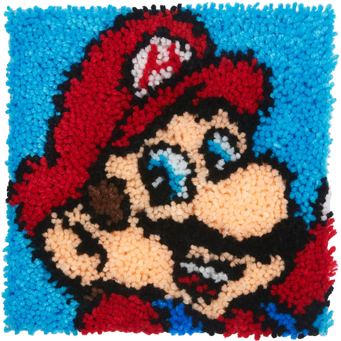 Dimensions 72-75279 Nintendo's Super Mario Brothers Latch Hook Kit for Beginners, 12" x 12", Multicolor