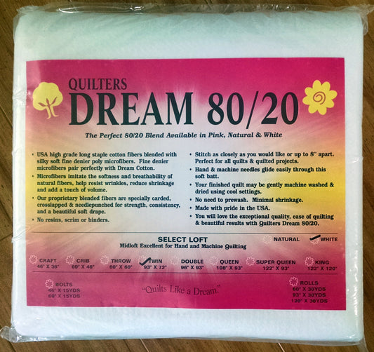 Quilter's Dream Select Loft Batting for Quilting (Twin, White)