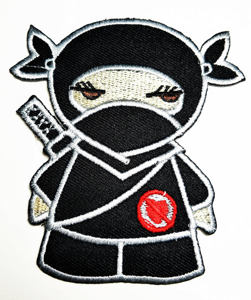 HHO Japanese Ninja Samurai Sword Cartoon Kid Patch Embroidered DIY Patches, Cute Applique Sew Iron on Kids Craft Patch for Bags Jackets Jeans Clothes