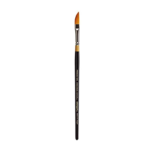 KINGART Original Gold 9800-1/4 Dagger Striper Brush Set Premium Golden Taklon Multimedia Artist Brushes, Painting Tools for Oil, Acrylic & Watercolor