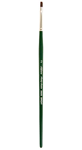 Silver Brush Limited 2502S2 Ruby Satin Bright Brush for Fluid and Flow Acrylics, Size 2, Short Handle