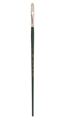 Silver Brush Limited 1003 Grand Prix Filbert Brush for Oil Paintings, Size 4, Long Handle