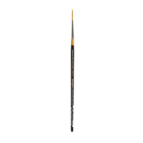 KINGART Original Gold 9375-10/0 Mid Length Liner Series, Premium Golden Taklon Multimedia Artist Paint Brushes, Great with Outlining, Calligraphy & Lettering