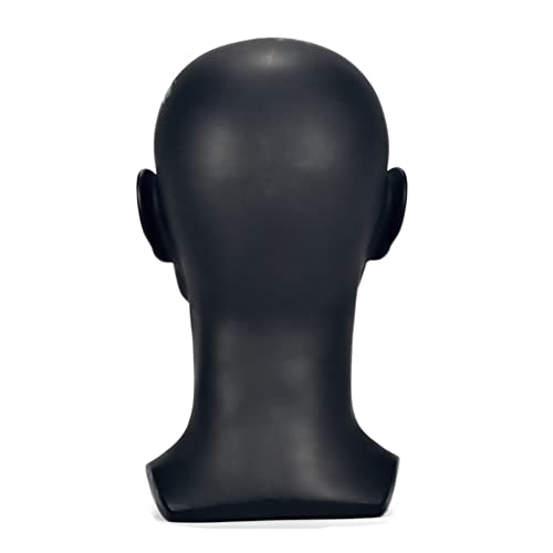 ZMS Male Mannequin Head Cosmetology Manikin Head Display Head for Display Headset, Headphone, Game Console, Hats, Wigs Jewellery (matte black)