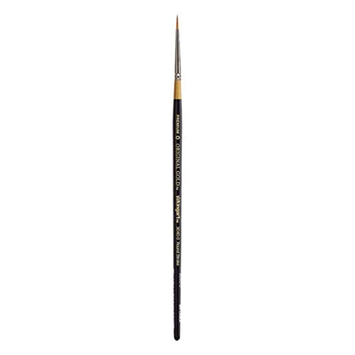 KINGART Original Gold 9040-0, Premium Artist Brush, Golden TAKLON Round Stroke-Size: 0, Black